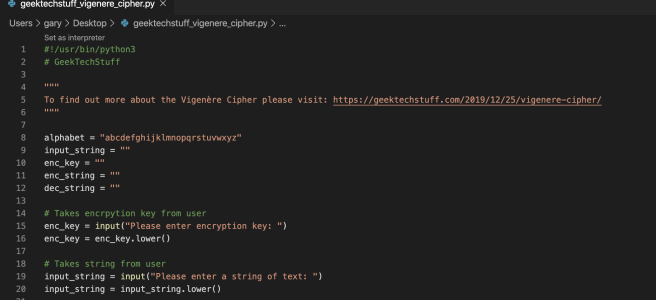 Vigenere Cipher Key Generator Python
